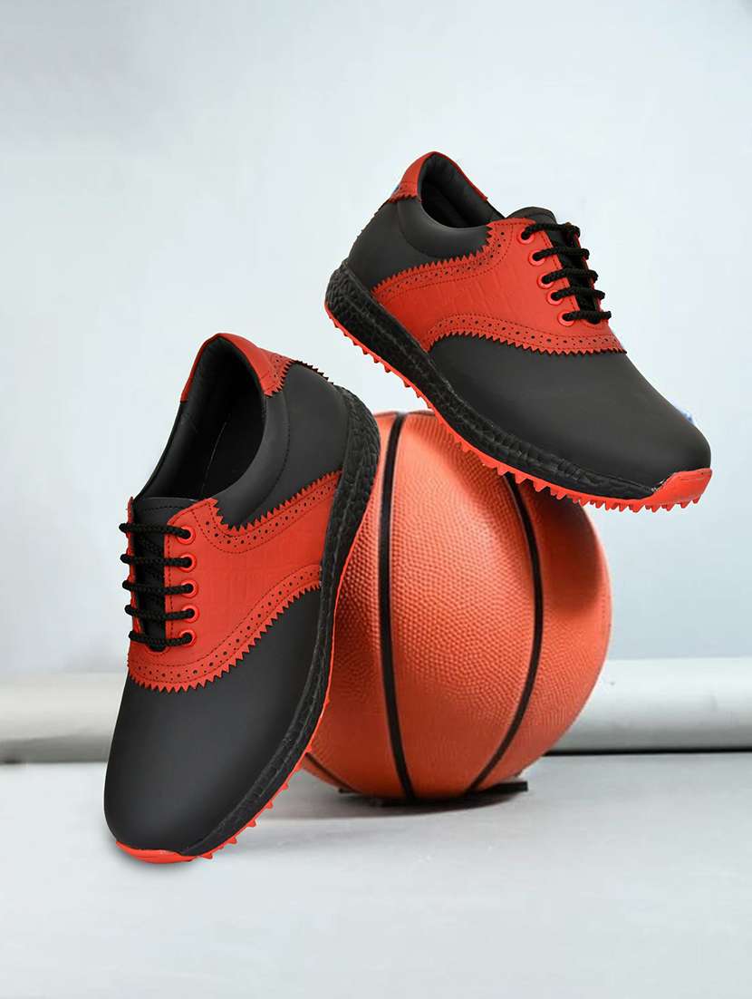 men color block lace up sport shoes