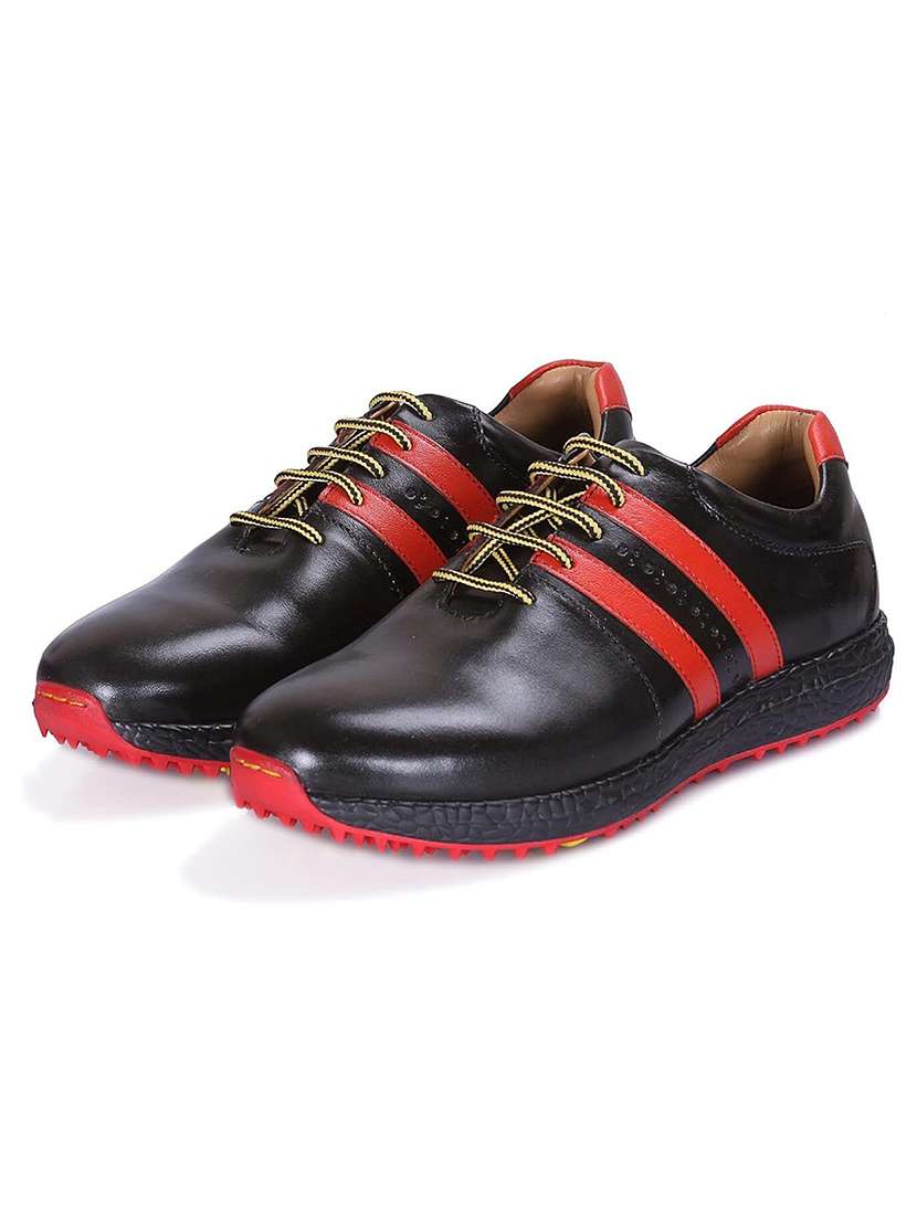 men striped lace up sport shoes