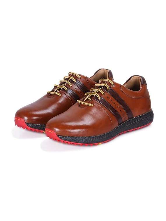 men striped lace up sport shoes