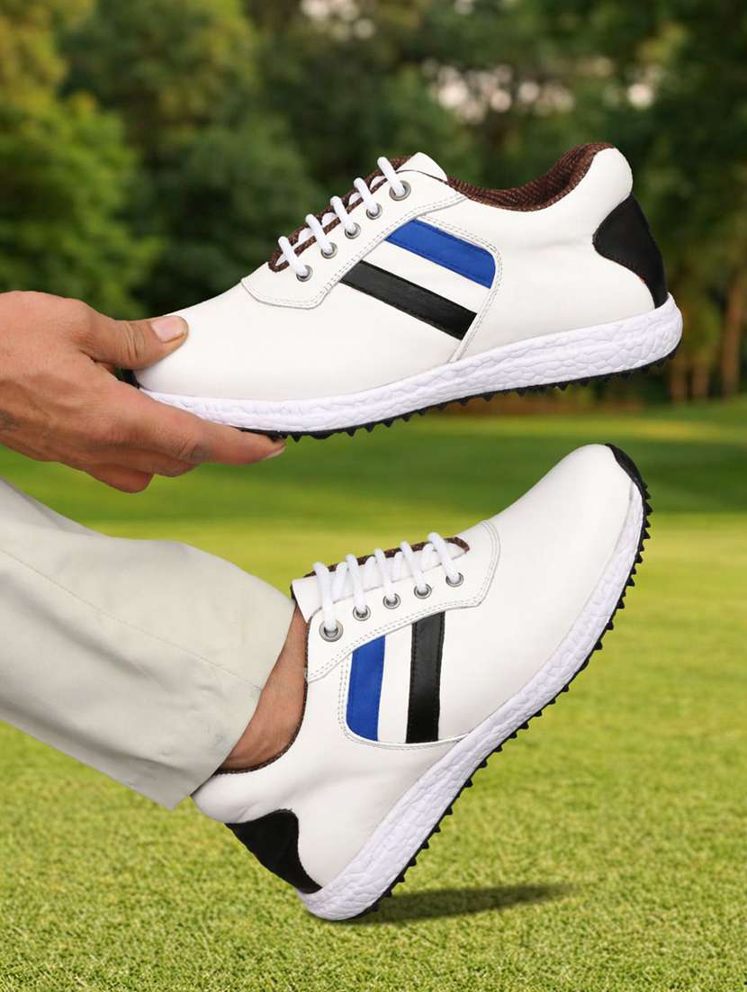 men striped lace up sport shoes