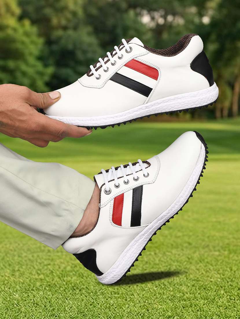 men striped lace up sport shoes