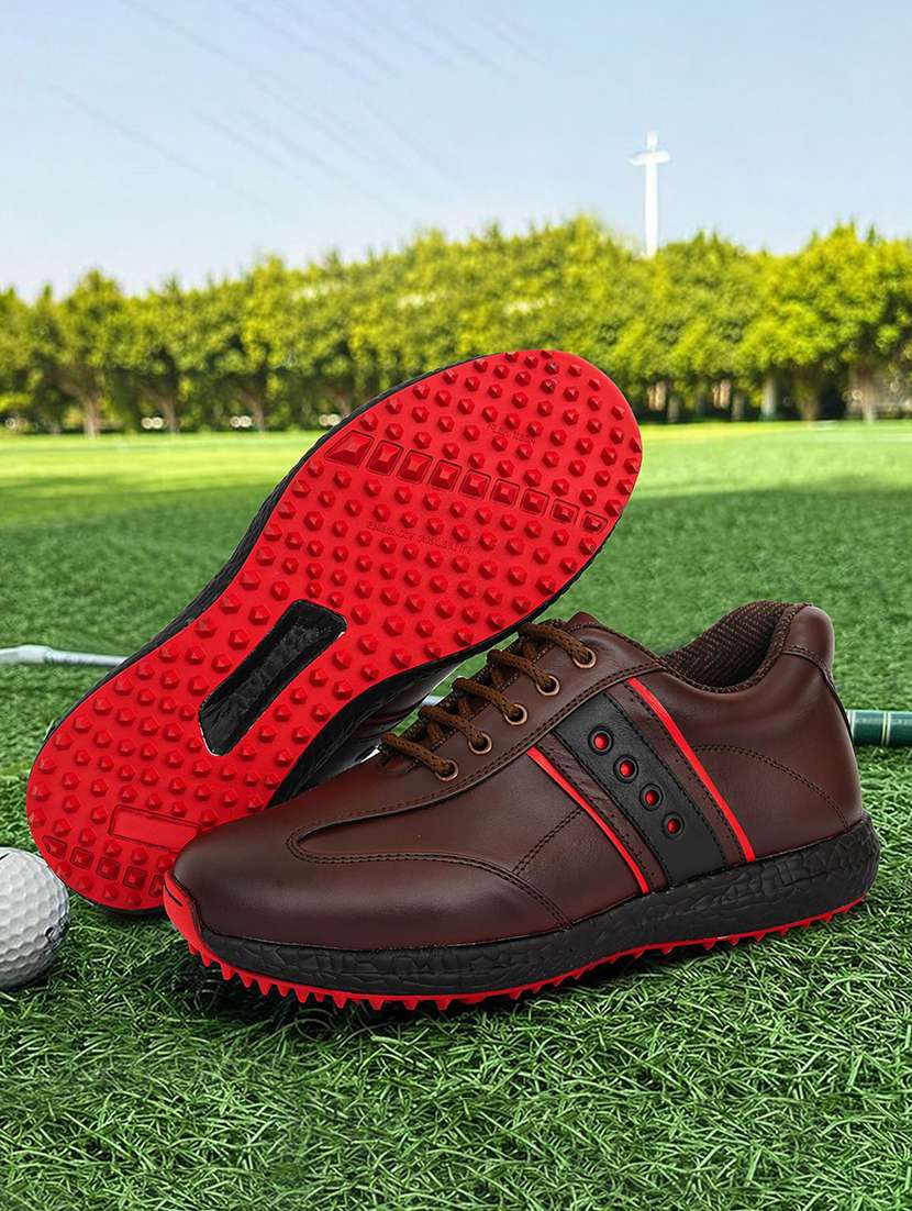 men color block lace up sport shoes
