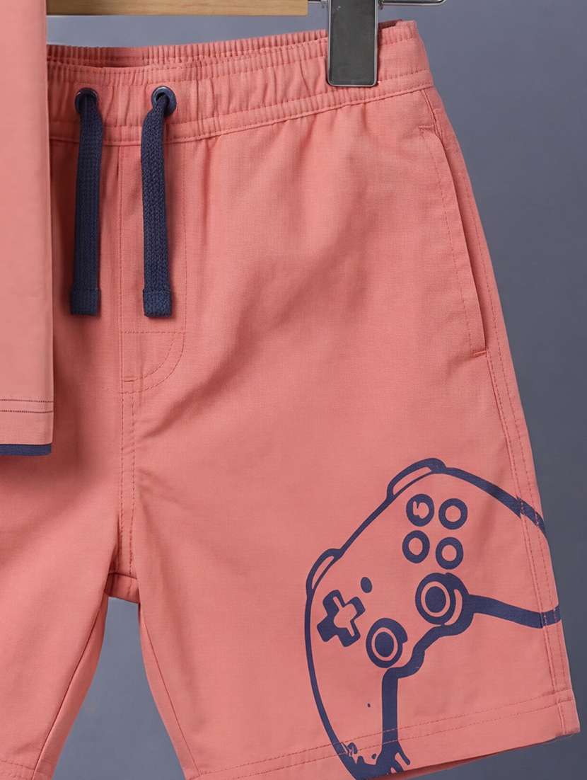 Boys Printed Round Neck T-shirt And Shorts Set - 22548850 -  Standard Image - 3
