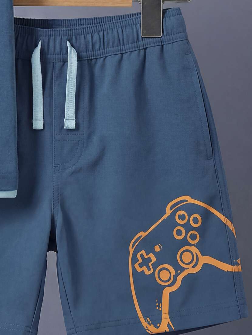 boys printed round neck t-shirt and shorts set - 22548851 -  Standard Image - 3