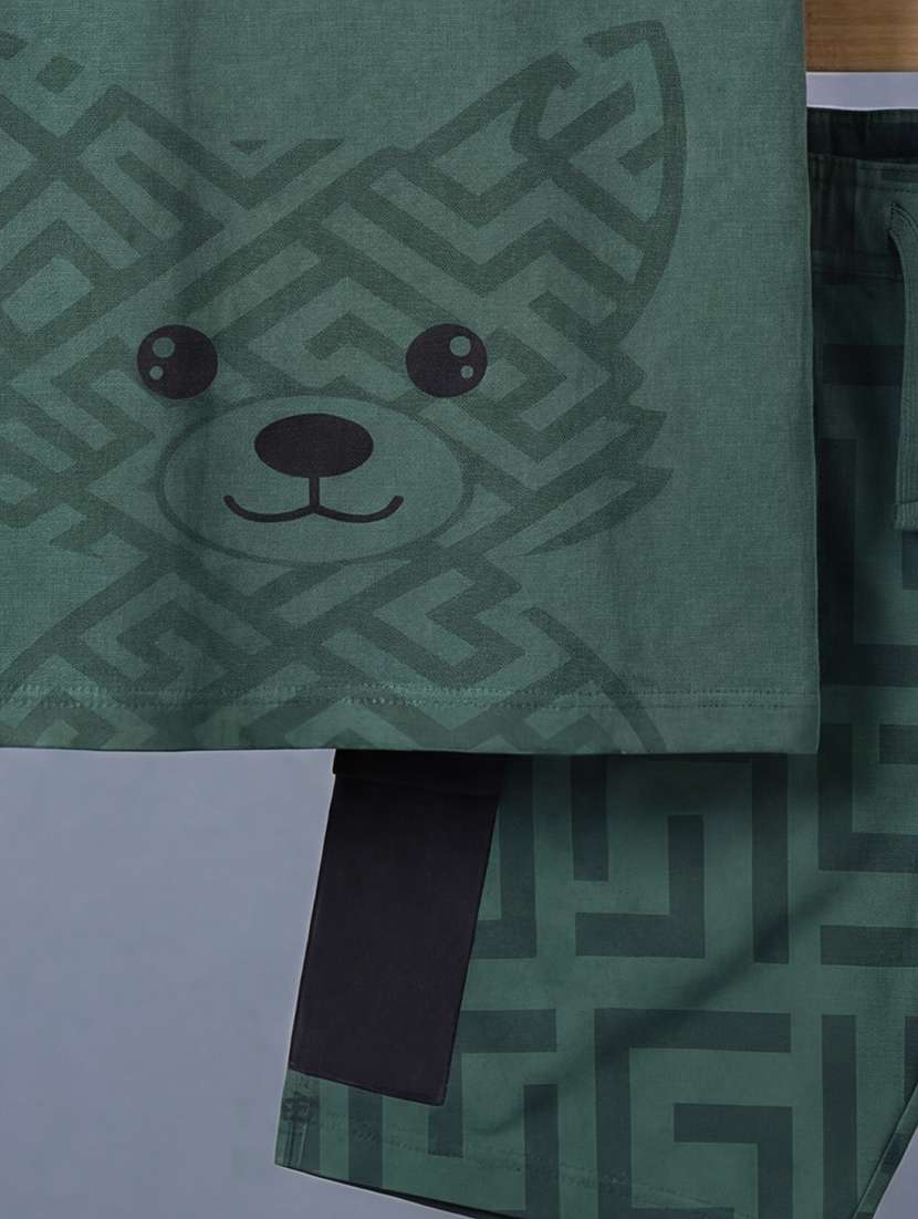 boys printed round neck t-shirt and shorts set - 22548852 -  Standard Image - 3
