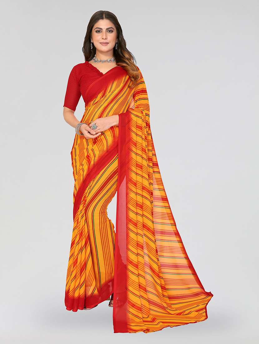 women printed casual wear saree with blouse