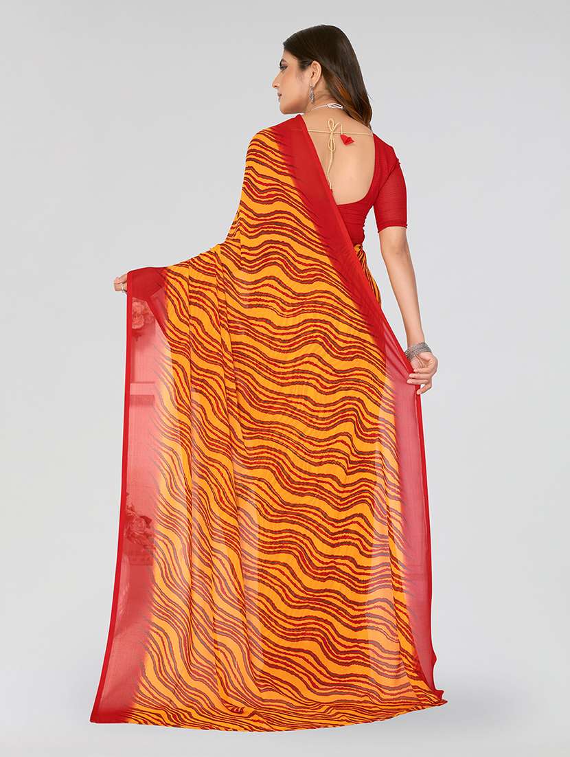 women printed casual wear saree with blouse - 22548879 -  Standard Image - 3
