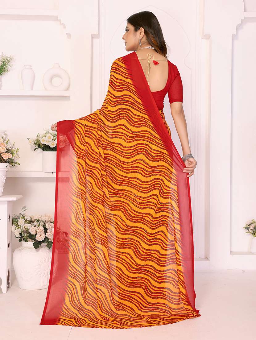 women printed casual wear saree with blouse - 22548886 -  Standard Image - 3