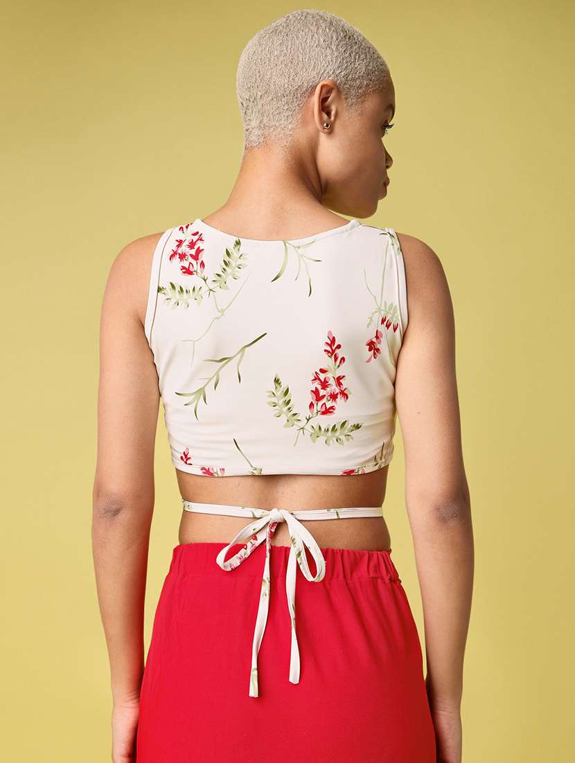 women printed sleeveless crop top - 22549050 -  Standard Image - 3