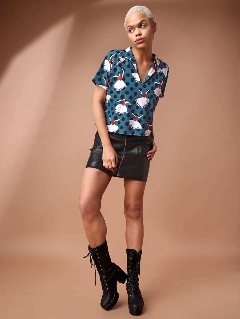 women printed collared regular top - 22549053 -  Standard Image - 3