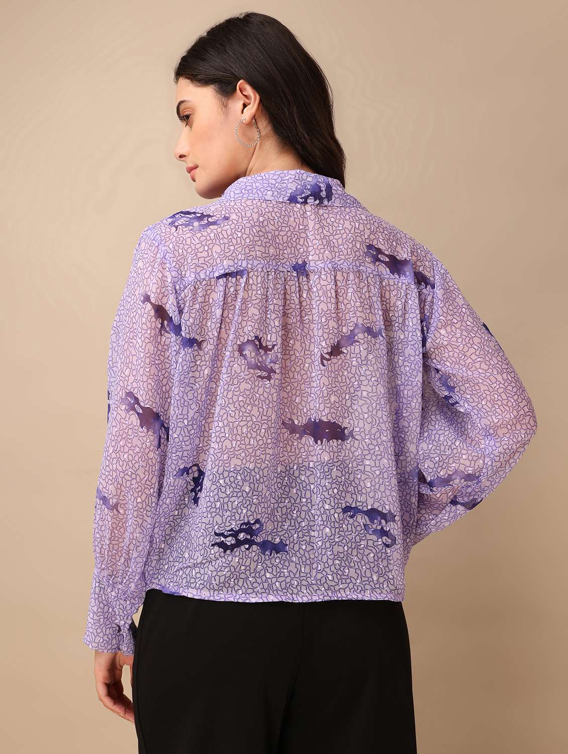 women printed long sleeves regular top - 22549061 -  Standard Image - 3