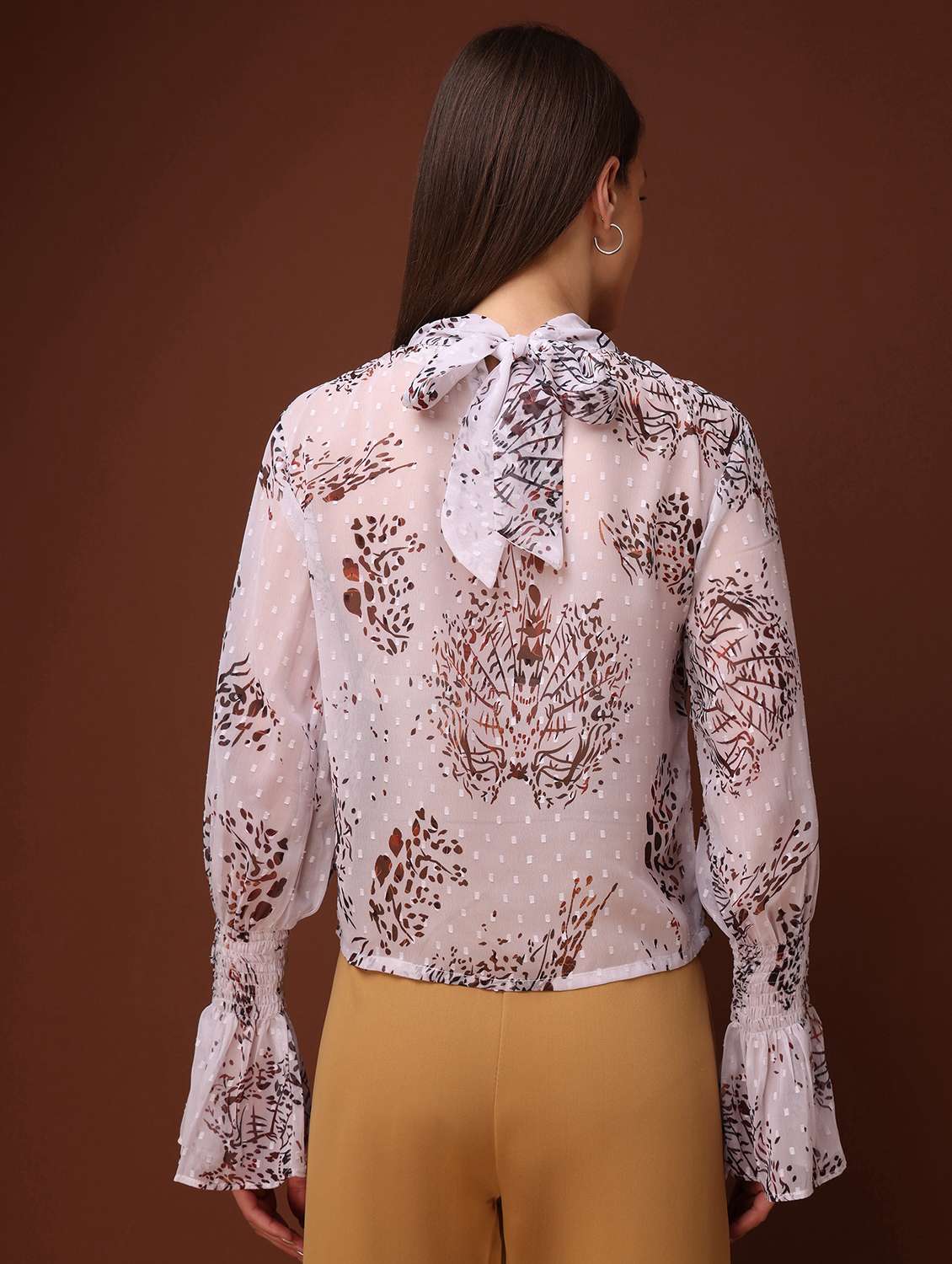 women printed high neck regular top - 22549064 -  Standard Image - 3