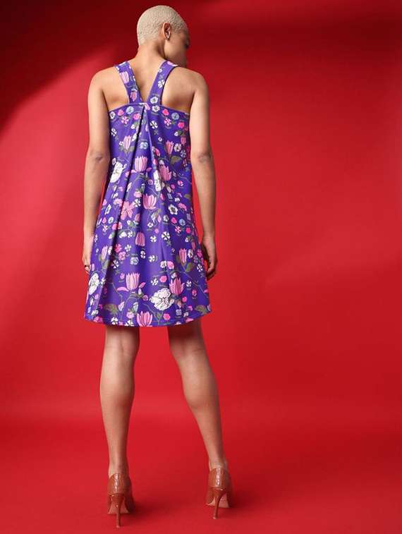 women printed sleeveless a-line dress - 22549294 -  Standard Image - 3