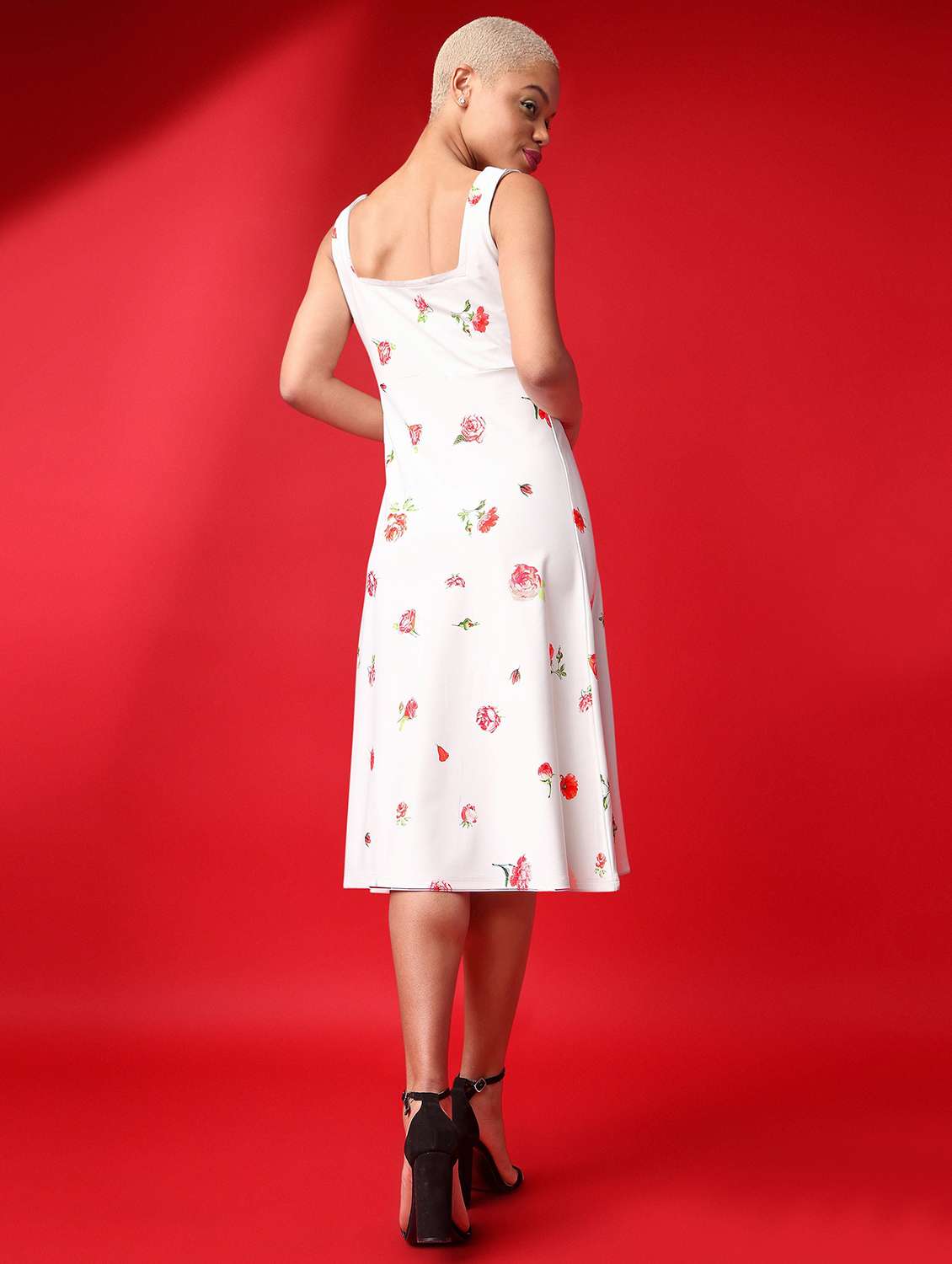 women printed sleeveless fit and flare dress - 22549298 -  Standard Image - 3