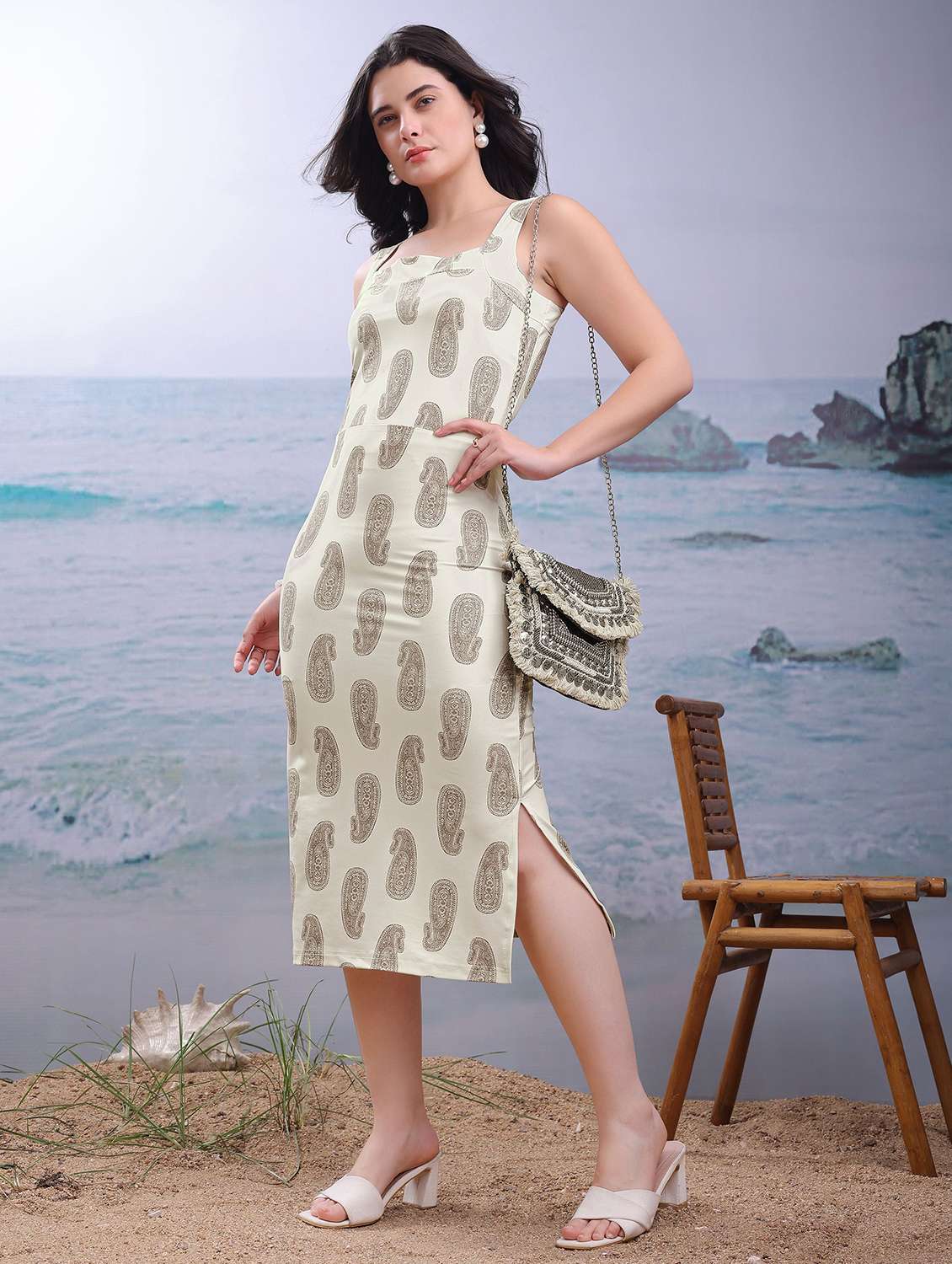 women printed sleeveless sheath dress - 22549333 -  Standard Image - 3
