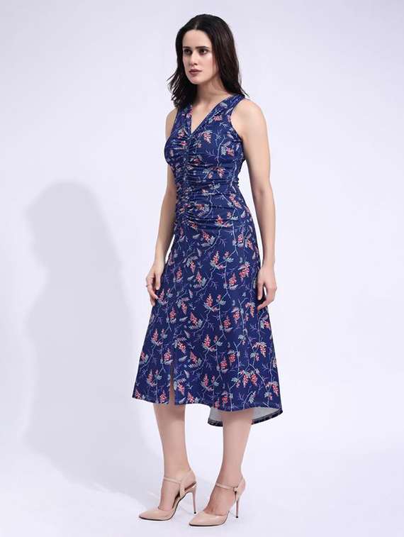 women printed sleeveless high low dress - 22549340 -  Standard Image - 3