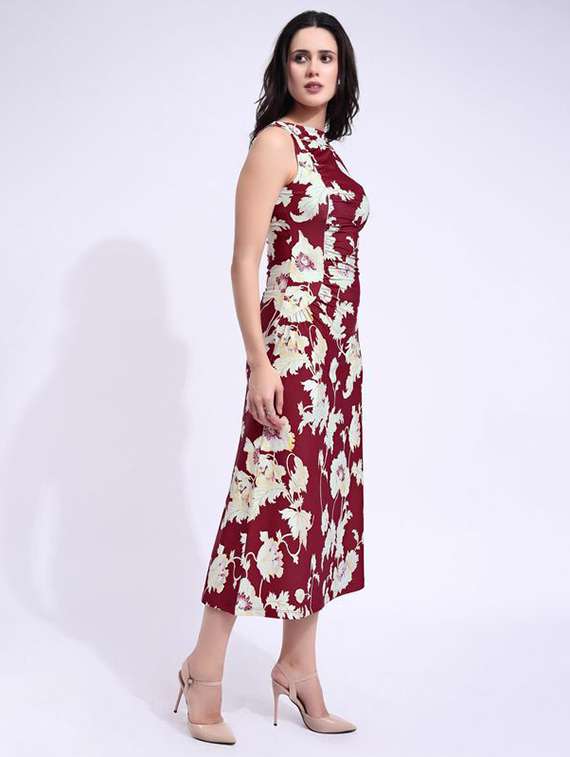 women printed sleeveless a-line dress - 22549343 -  Standard Image - 3