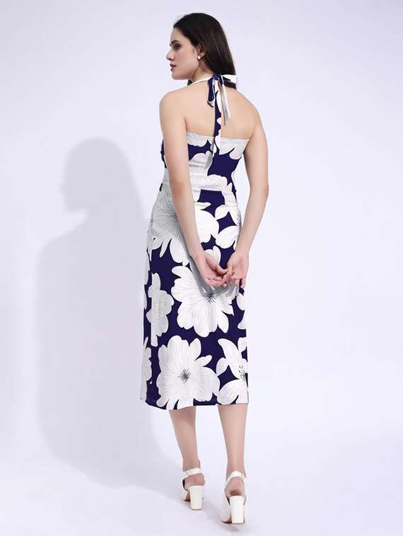 women printed halter neck a-line dress - 22549349 -  Standard Image - 3