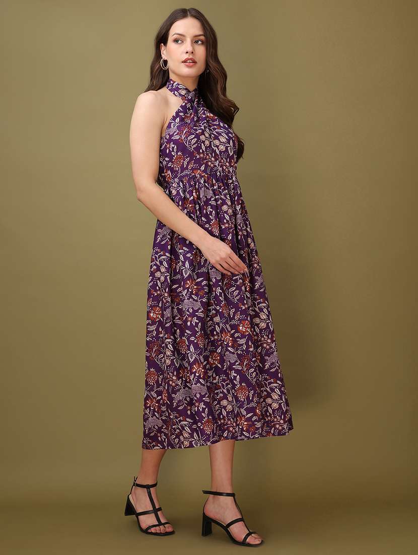 Women Printed Sleeveless Fit And Flare Dress - 22549430 -  Standard Image - 3