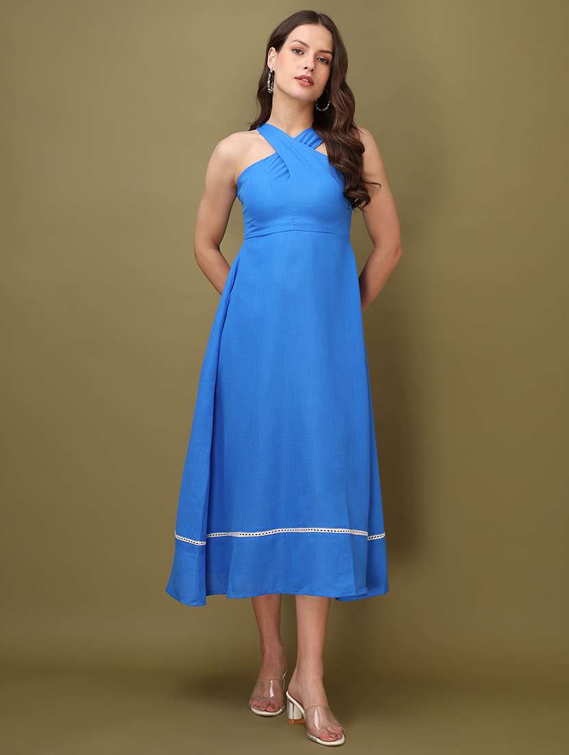 women solid sleeveless a-line dress - 22549442 -  Standard Image - 3