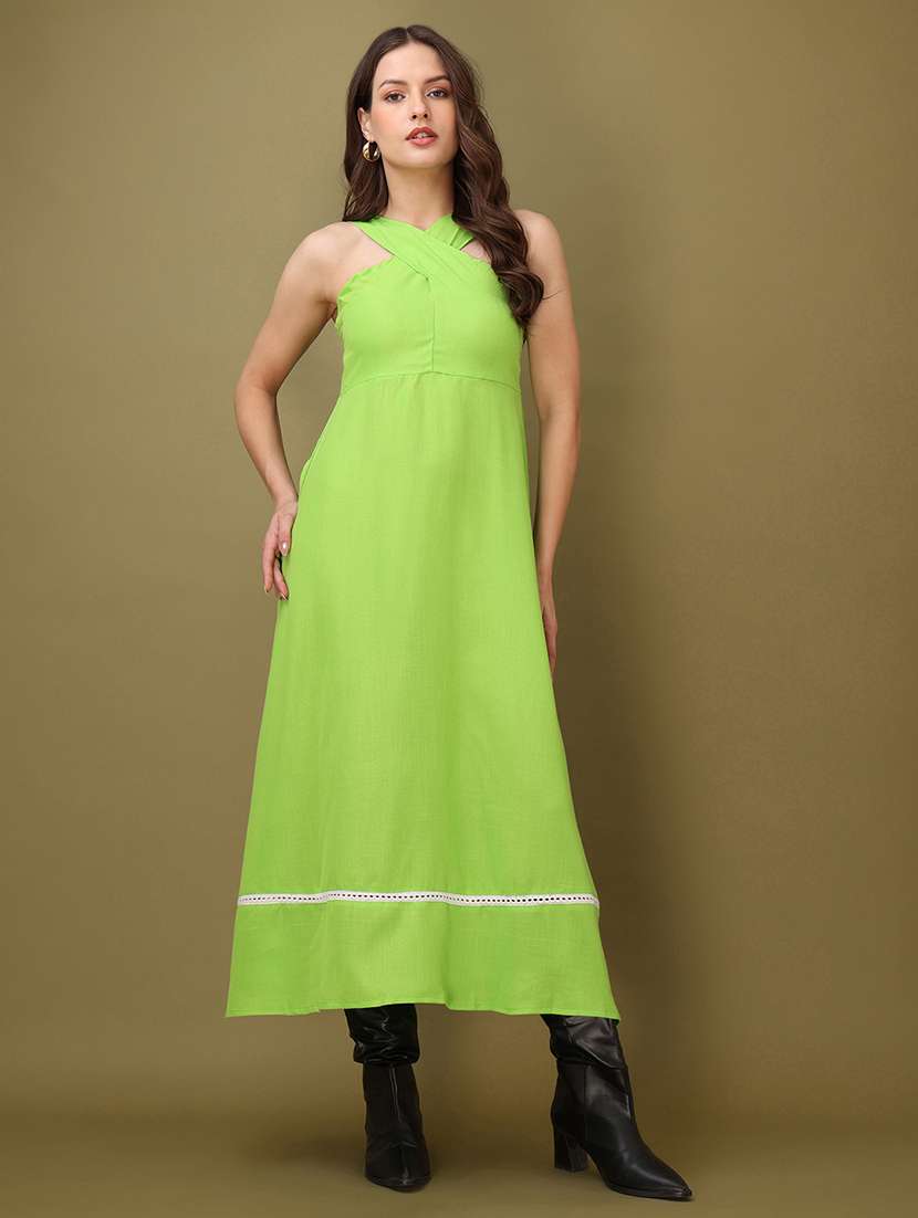 women solid sleeveless a-line dress - 22549444 -  Standard Image - 3