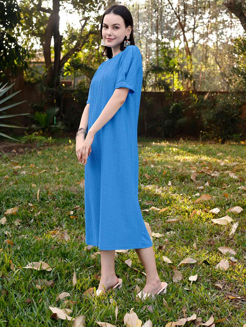 women self design short sleeves shift dress - 22549492 -  Standard Image - 3