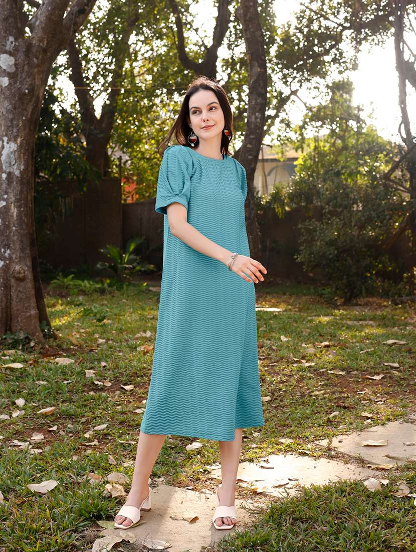 women self design short sleeves shift dress
