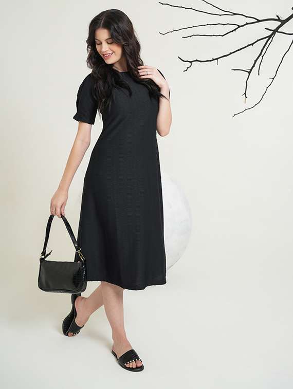 women self design short sleeves a-line dress - 22549495 -  Standard Image - 3