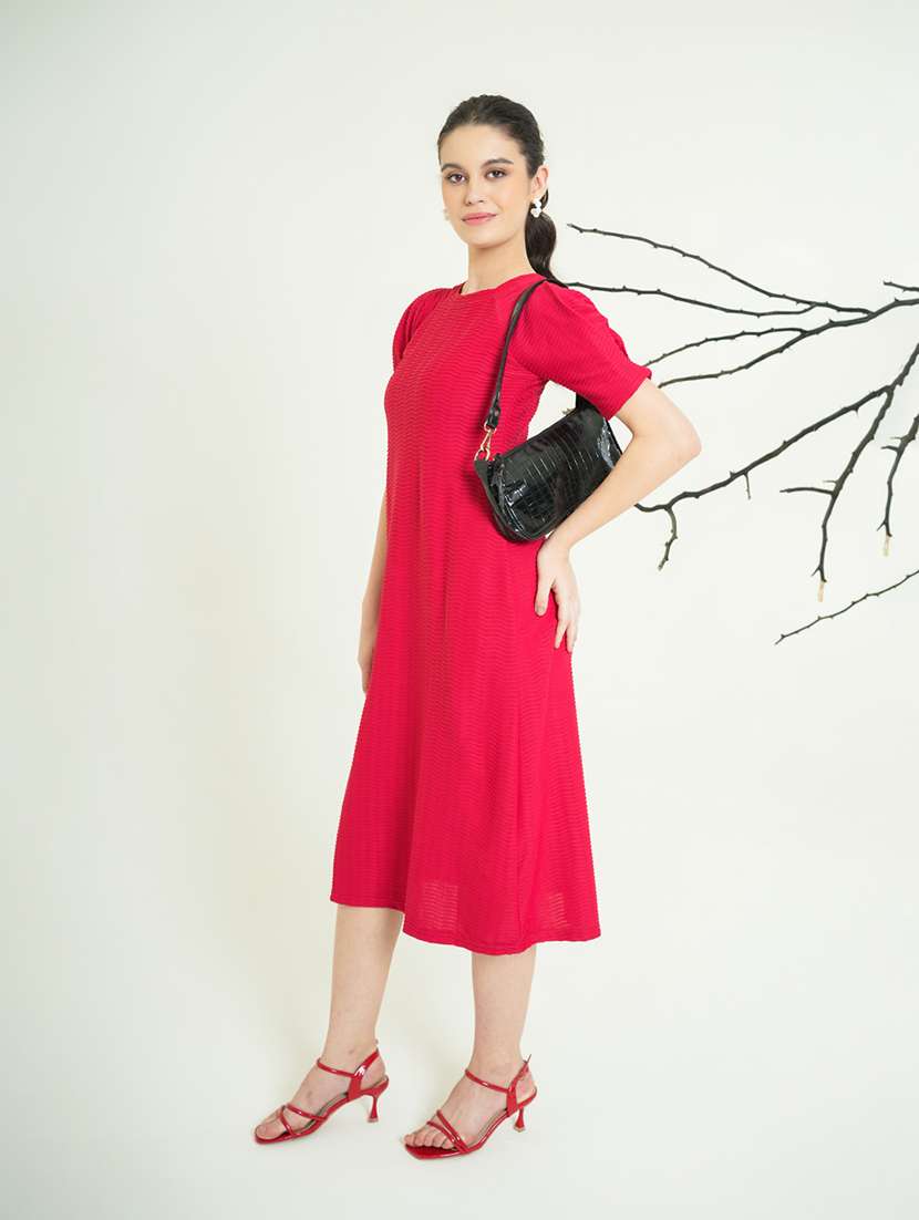 women self design short sleeves a-line dress - 22549496 -  Standard Image - 3