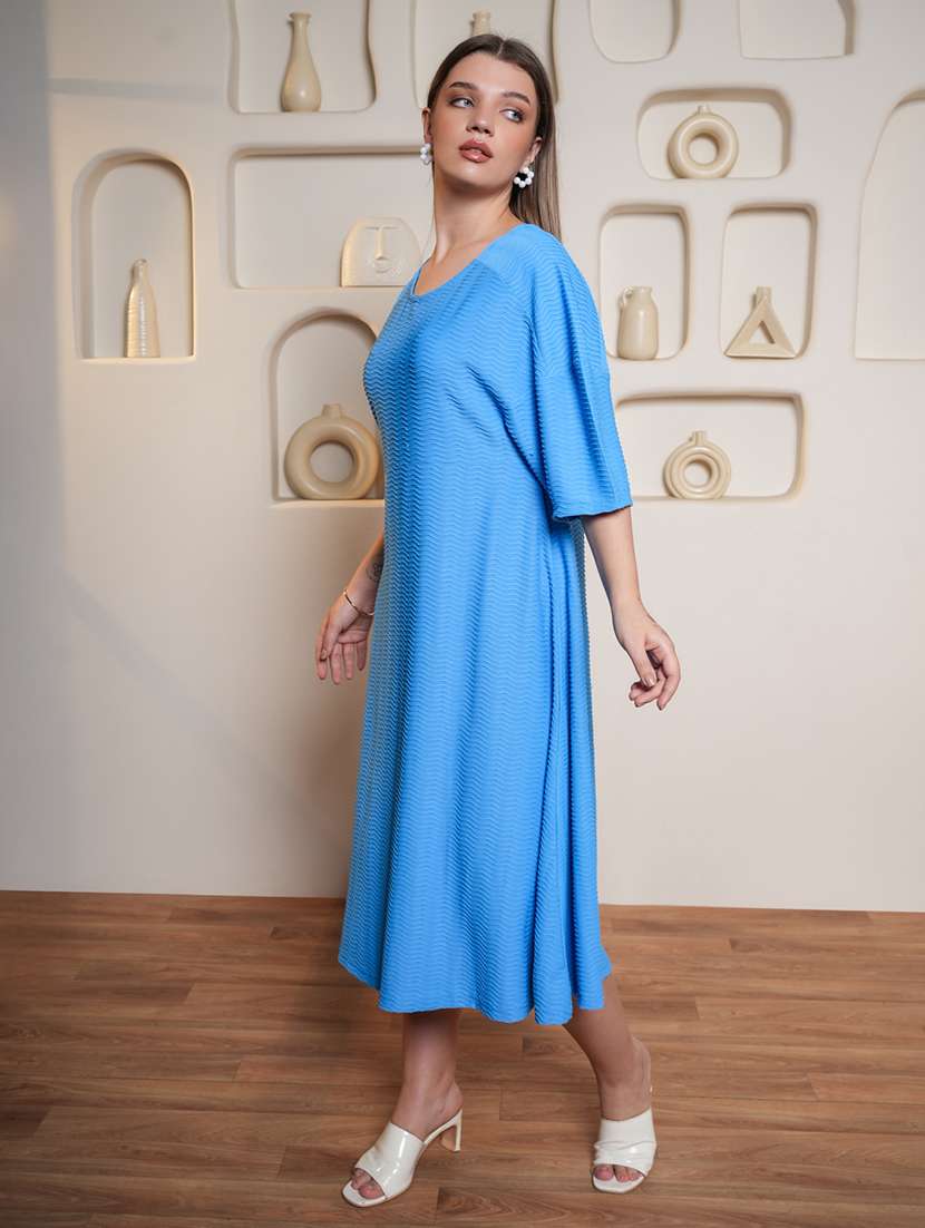 women s elf design three quarter sleeves a-line dress - 22549500 -  Standard Image - 3