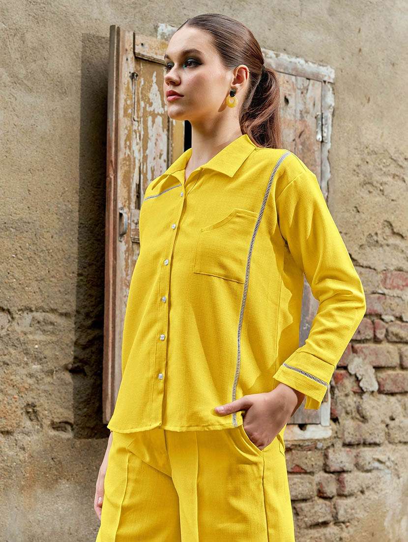 women solid long sleeves regular shirt - 22549556 -  Standard Image - 3