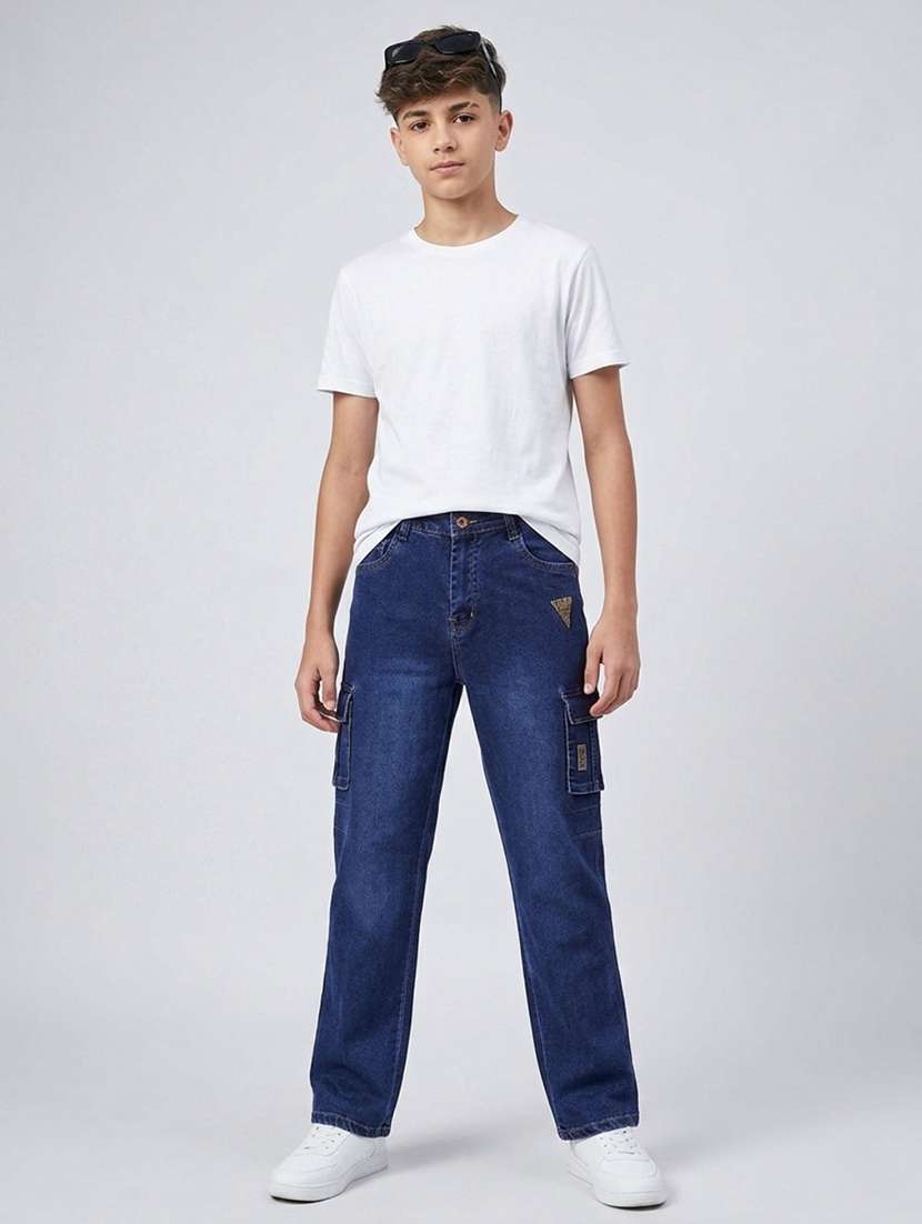 boys washed mid rise cargo pant