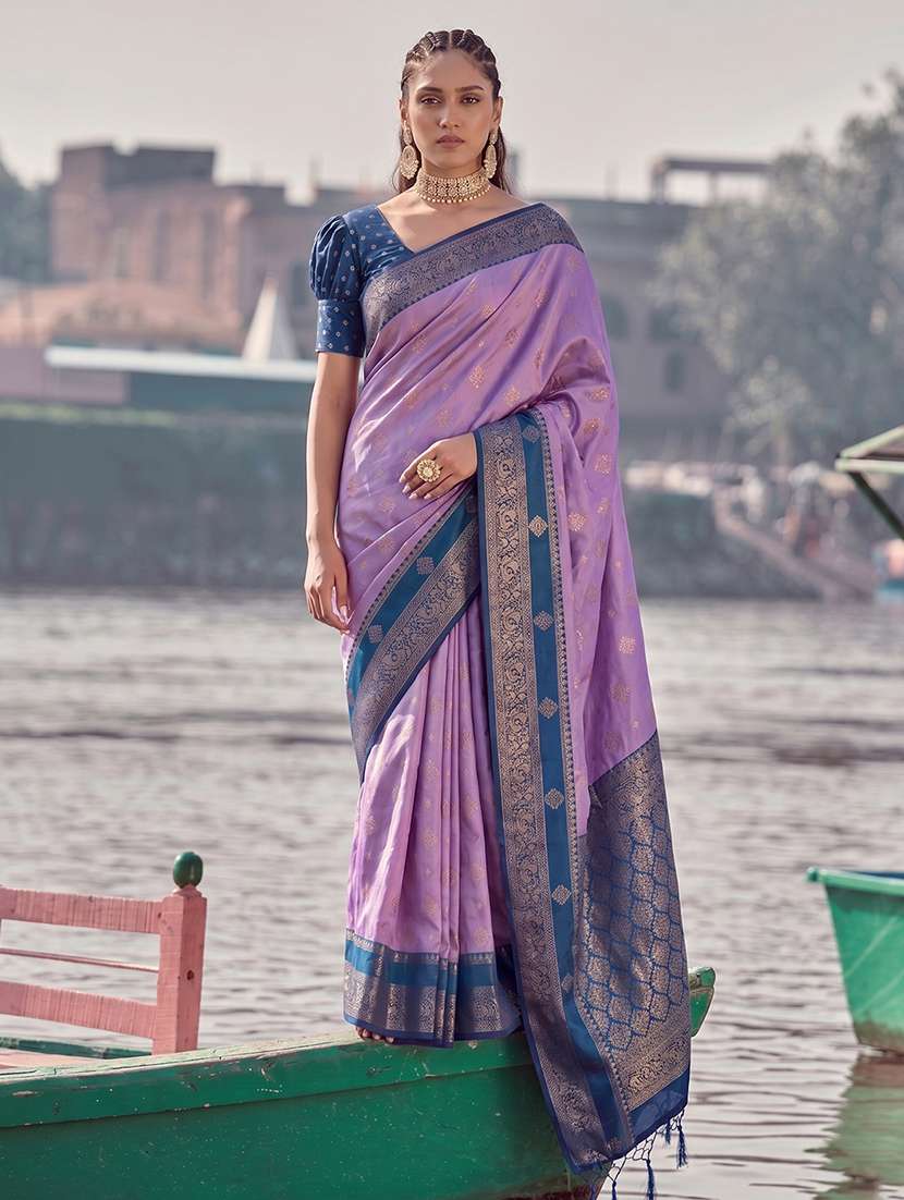 women self design banarasi saree with blouse