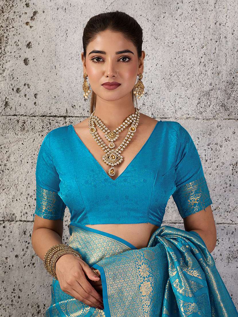 women self design kanjivaram saree with blouse - 22549727 -  Standard Image - 3