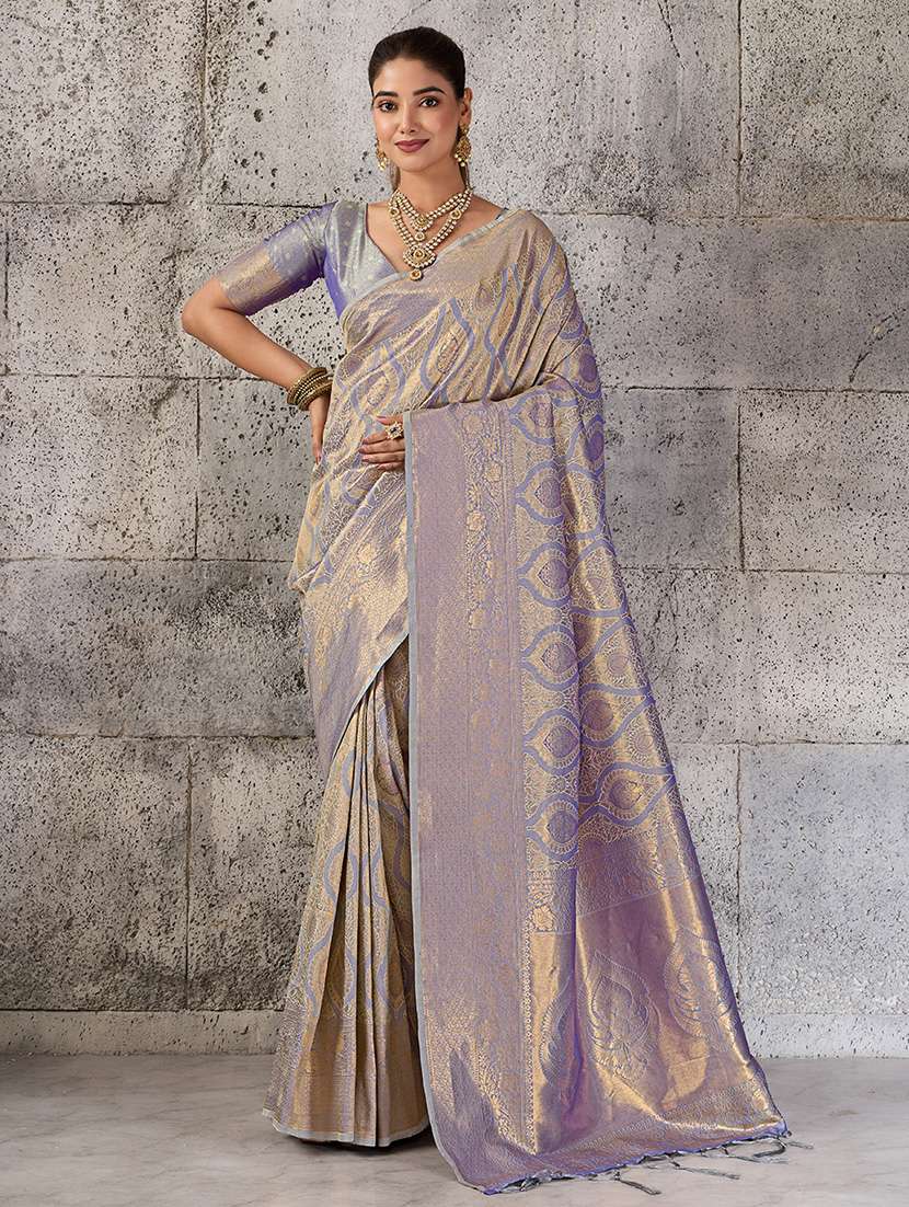 women self design kanjivaram saree with blouse