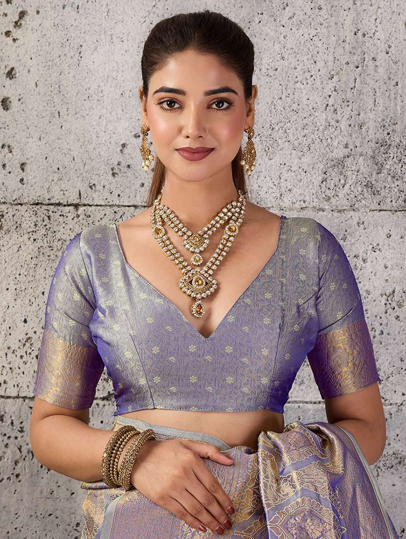 women self design kanjivaram saree with blouse - 22549729 -  Standard Image - 3
