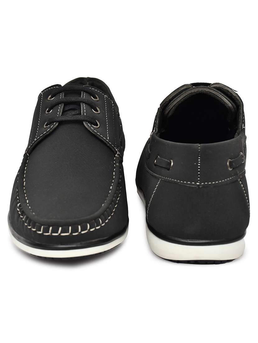 men solid lace up boat shoes - 22549880 -  Standard Image - 3