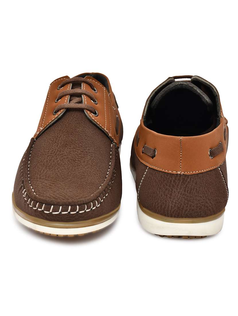 men solid lace up boat shoes - 22549882 -  Standard Image - 3