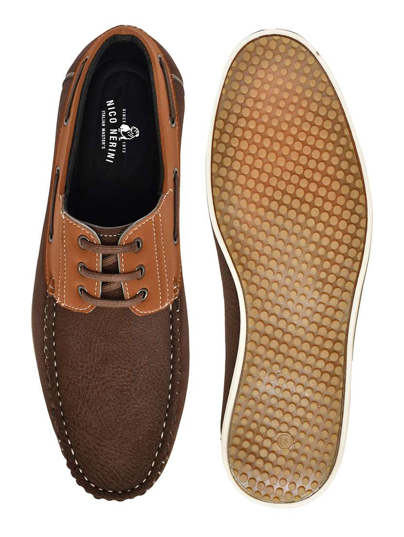 men solid lace up boat shoes - 22549882 -  Standard Image - 5