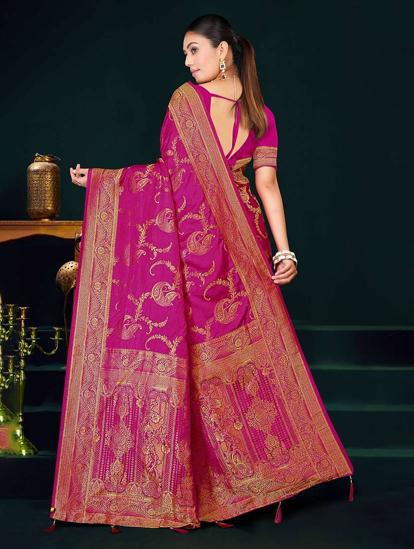 women self design banarasi saree with blouse - 22549886 -  Standard Image - 3