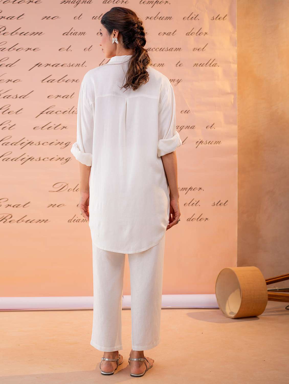 women embroidered long sleeves shirt and trouser co-ord set - 22550061 -  Standard Image - 3