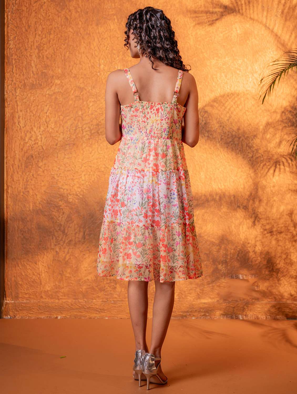 Women Printed Shoulder Strap Tiered Dress - 22550204 -  Standard Image - 3