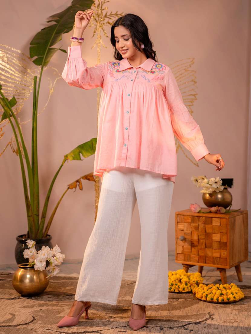 Women Embroidered Long Sleeves Flared Top - 22550328 -  Standard Image - 3