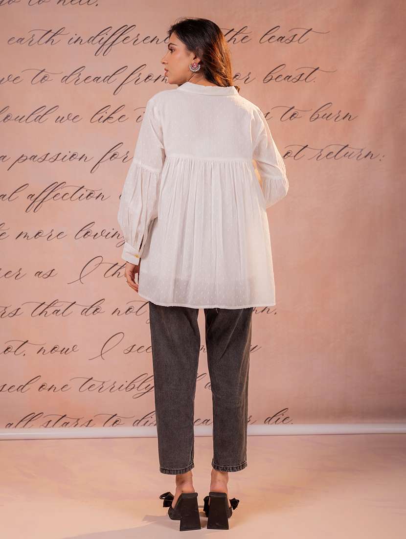 Women Embroidered Collared Flared Tunic - 22550329 -  Standard Image - 3