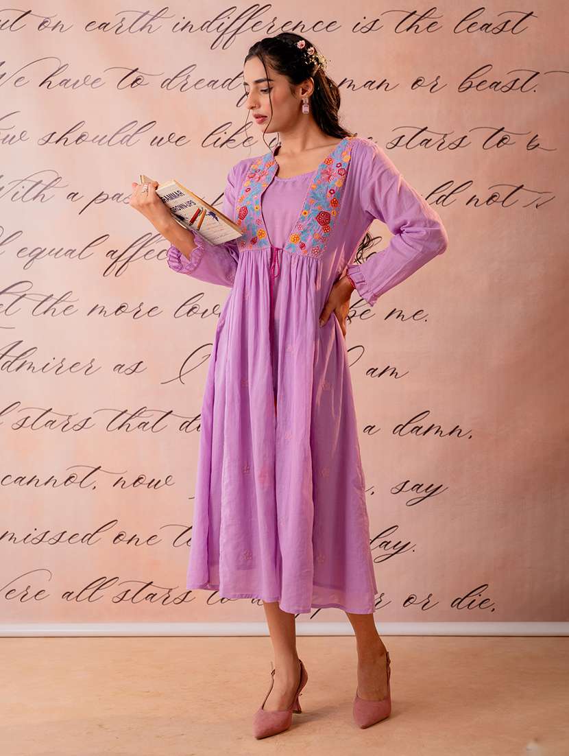 women embroidered long sleeves a-line dress with jacket - 22550332 -  Standard Image - 3