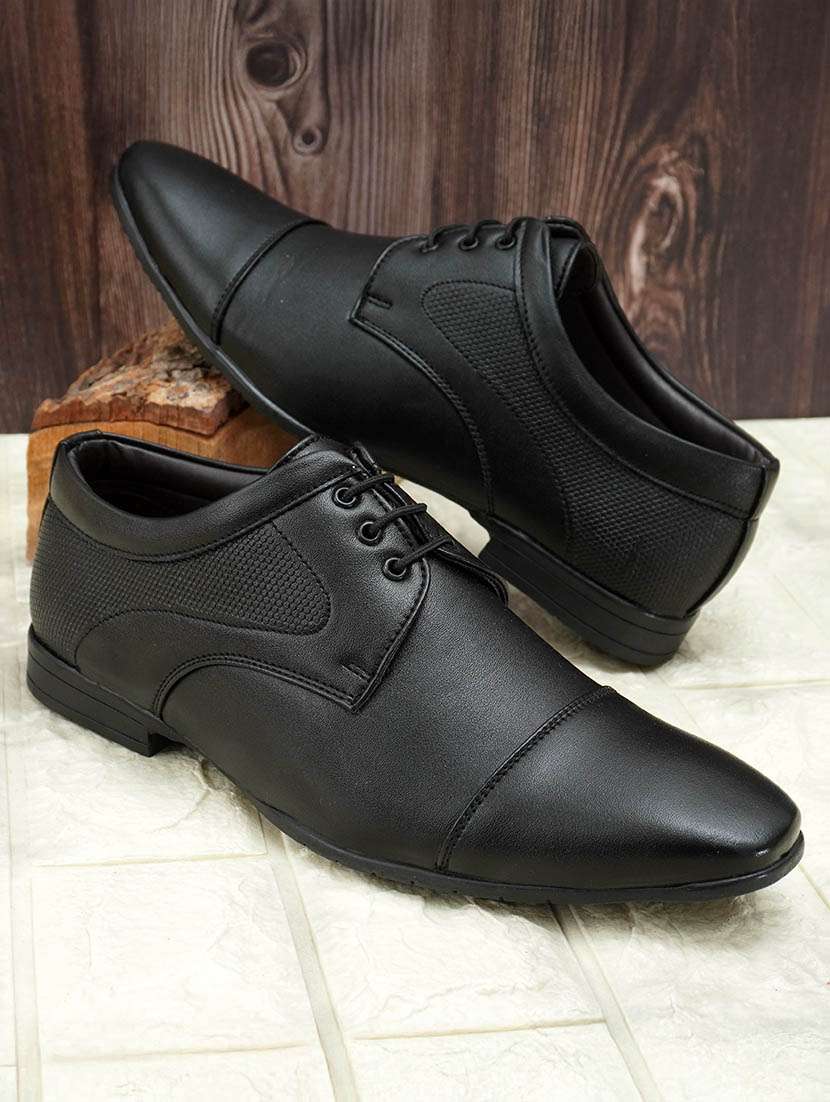 men black lace-up derby