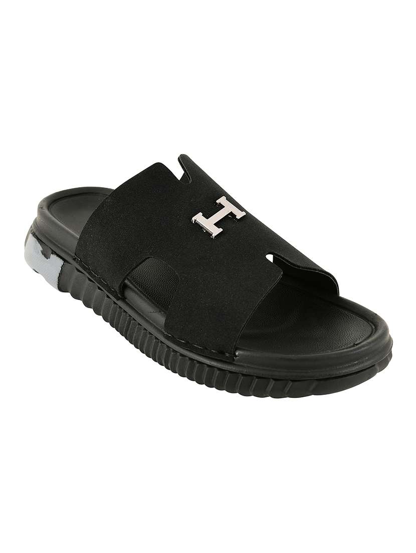 men black slip on sandal