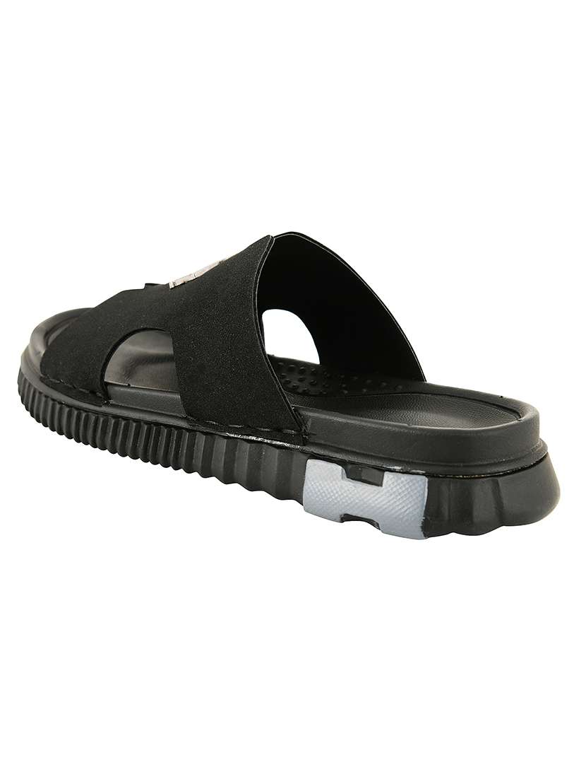 men black slip on sandal - 22550350 -  Standard Image - 3