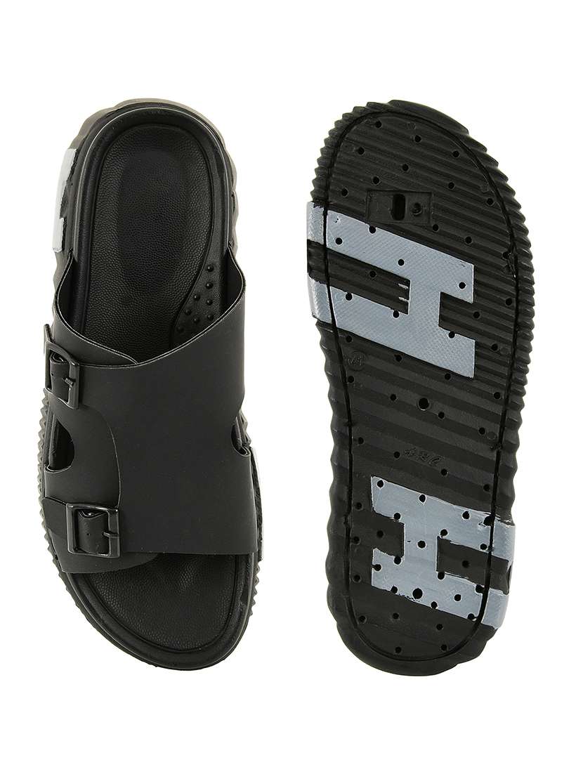 men black slip on sandal - 22550351 -  Standard Image - 5