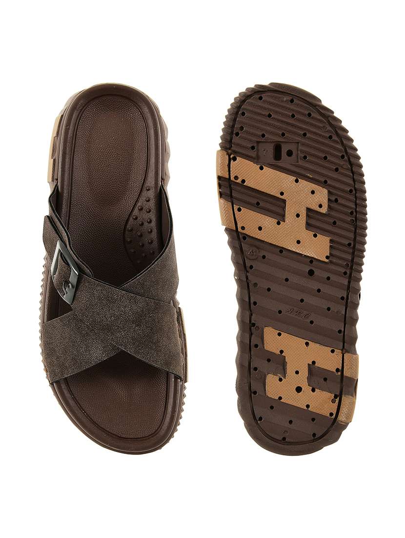 men brown slip on sandal - 22550352 -  Standard Image - 5